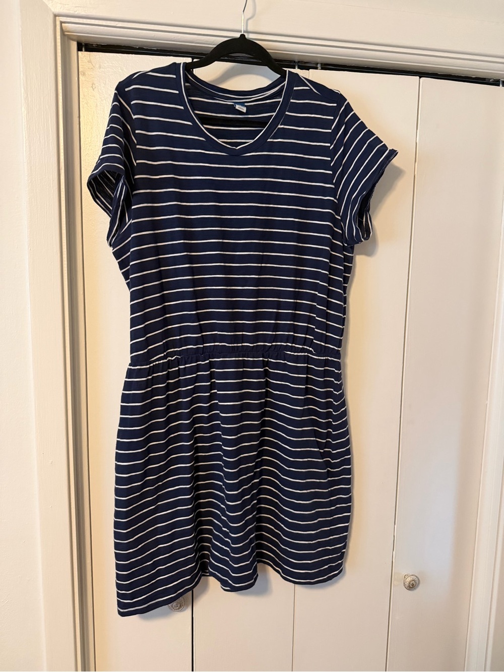 Old Navy Navy and White Striped Mini Dress